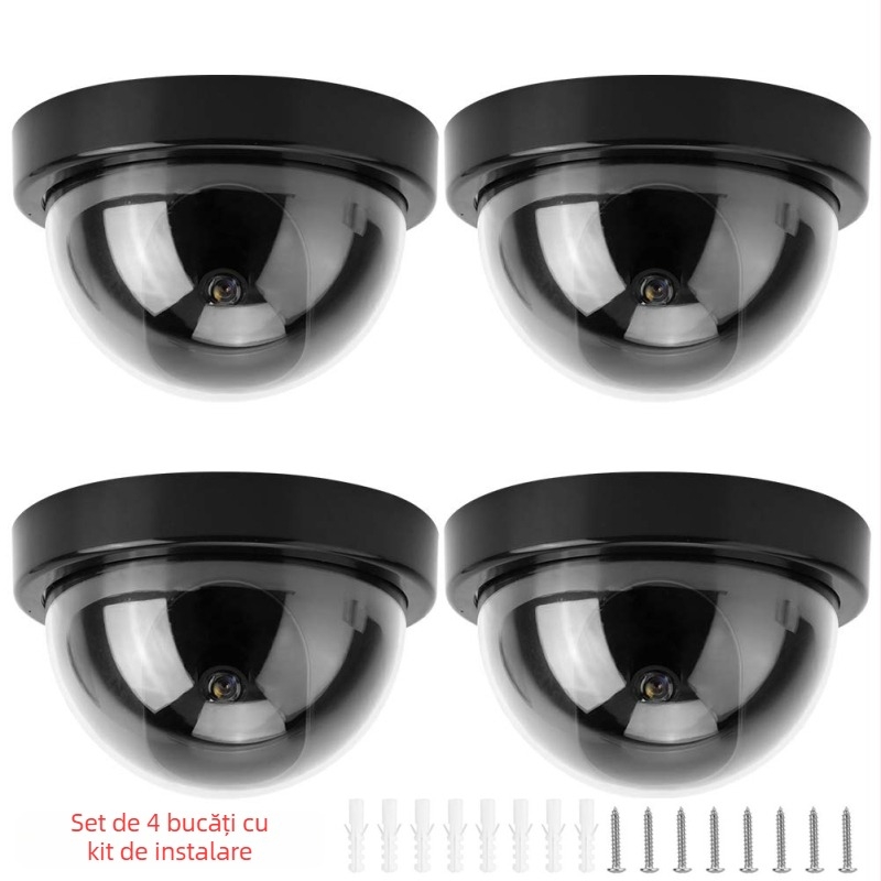 Cameră de simulare pentru interior/exterior, ABS plastic, alimentare 3.3V, montaj fără găuri, pachet de 4 bucăți