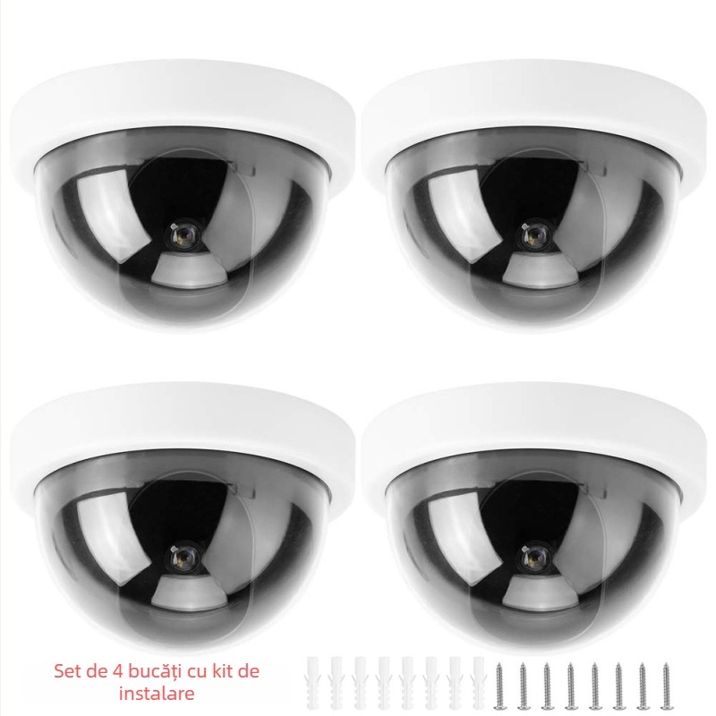 Cameră de simulare pentru interior/exterior, ABS plastic, alimentare 3.3V, montaj fără găuri, pachet de 4 bucăți