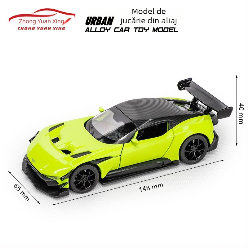 Model de mașină de curse din aliaj, scară 1:32, cu efecte de flash și sunet, alimentat cu baterii