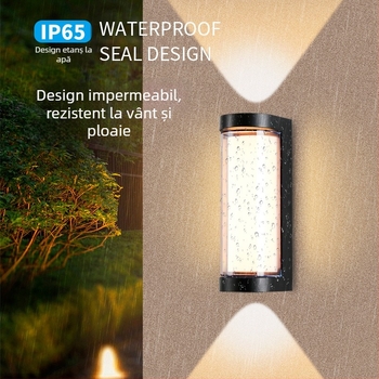 Lumină de perete exterior LED, carcasă din aluminiu, IP65, 900 lm, 12/16/24 W, 3000/4000/6000 K