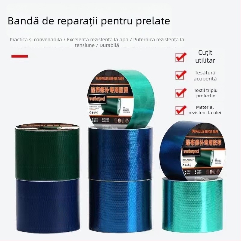 Bandă PVC pentru reparații la prelate – întărită, UV și impermeabilă, pentru prelate de camion (D323226)