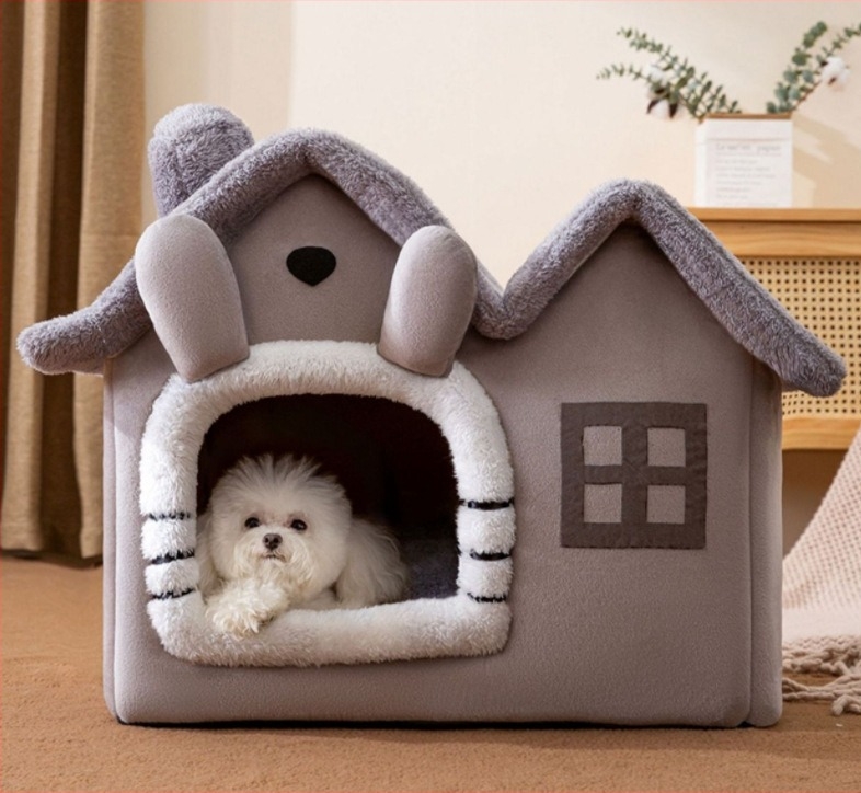 Cuib pentru pisici și cușcă — material textil, adăpost pentru pisici