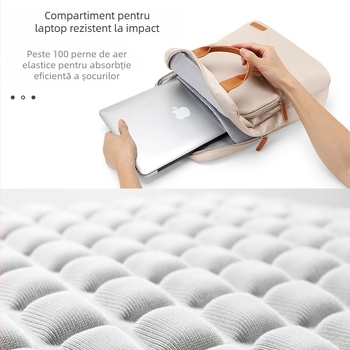 Geantă pentru laptop cu curea pe umăr, din nailon respirabil, căptușire poliester, protecție cu pernă de aer, compatibilă cu Lenovo, Apple, Dell