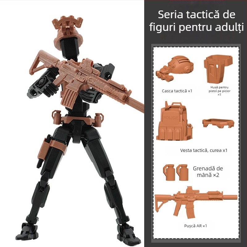 Figura de asamblat din plastic, pentru vârsta 7–14 ani, ambalaj: cutie colorată și pungă din plasă, stimulează dezvoltarea emoțională, vizuală și intelectuală, abilități practice și cognitive