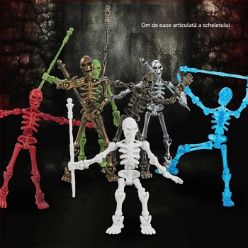 Set de blocuri de construcții: schelet 3D articulat, 50–100 piese, din plastic, compatibil DIY, vârsta 7–14 ani