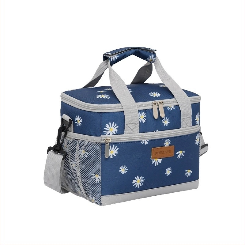 Geantă de prânz cu deschidere superioară, mâner de mână, Oxford țesătură, capacitate 7.8L, stil modern minimalist, portabilă, pliabilă, injecție de apă