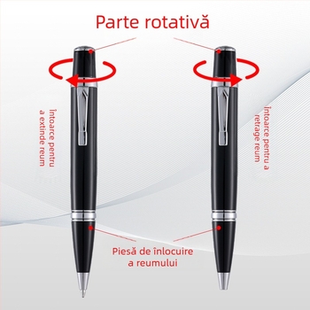 Pix metalic cu bilă, mecanism rotativ, pentru semnare