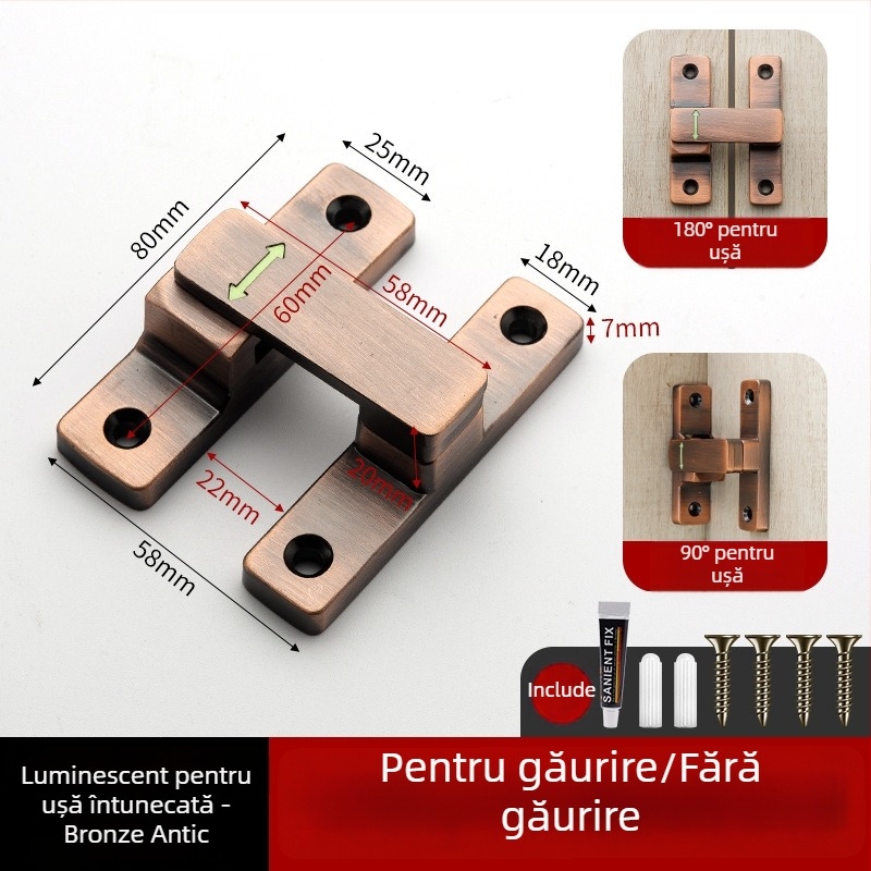 Butterfly latch, aliaj zinc, universal stanga-dreapta, încuietoare luminoasă, model MK-A, Solot