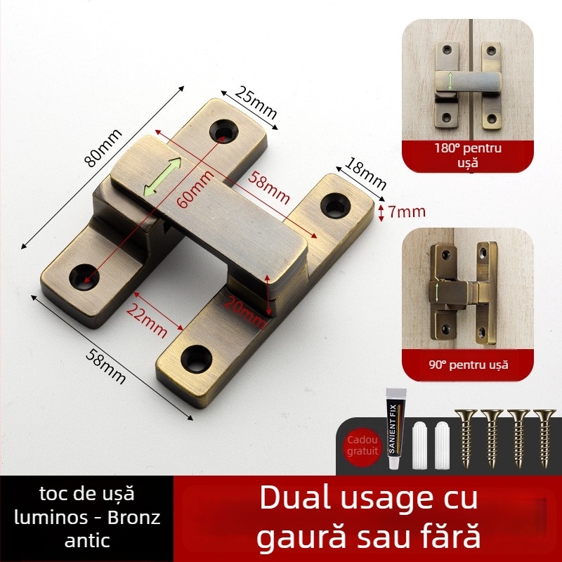 Butterfly latch, aliaj zinc, universal stanga-dreapta, încuietoare luminoasă, model MK-A, Solot