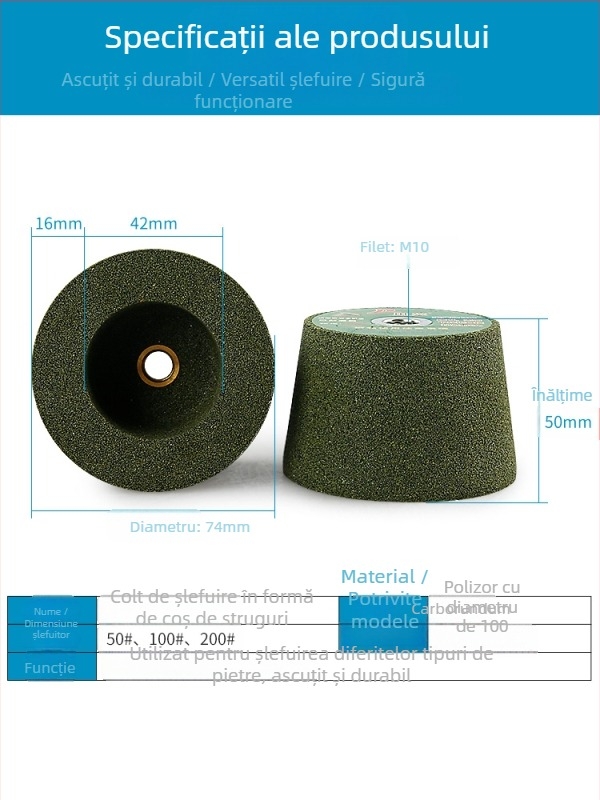 Cap de polisare pentru polizor unghiular cu nano pad, pentru prelucrarea pietrei, granitului, cimentului, metalelor și ceramicii