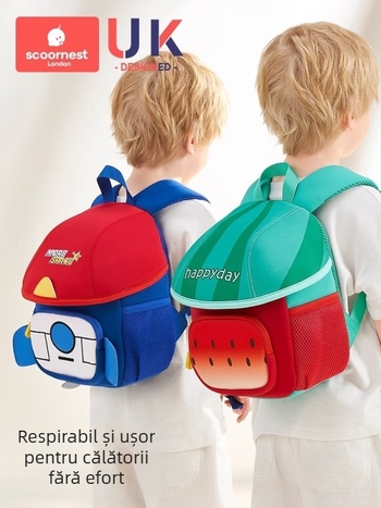 SCOORNEST Rucsac pentru grădiniță, din pânză, UNISEX, Stil copilăros și drăguț, Pentru grădiniță