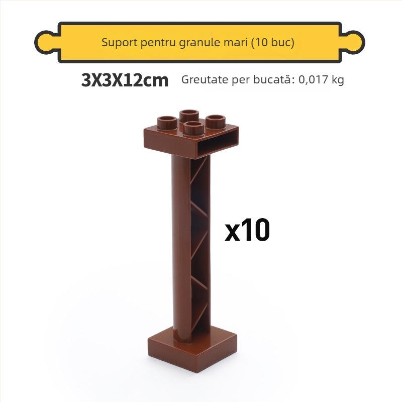 Tongshida Set Piste Din Lemn Cu Blocuri Mari Și Conectori Universali Pentru 0–3 Ani