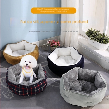 Cuib hexagonal pentru pisici, pentru toate sezoanele, cald și antiderapant, din material textil