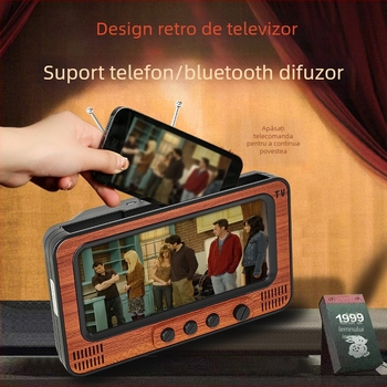 CANGLAI Suport de birou pentru telefon cu lupă de ecran și carcasă în stil TV, din plastic, susține personalizarea