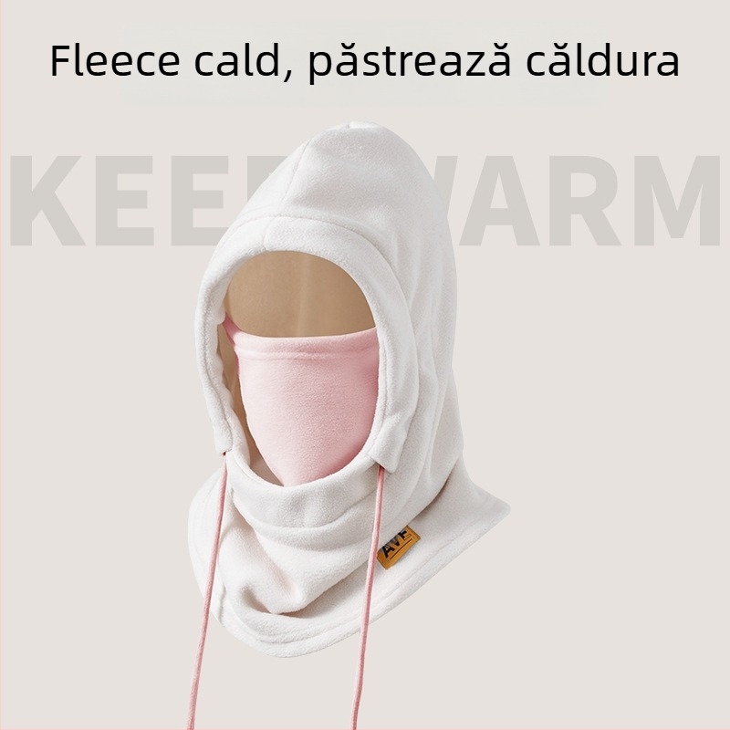Mască de ciclism cu șapcă și fular integrate, căptușeală din fleece, rezistentă la vânt, material poliester, unisex, echipament pentru ciclism în aer liber în sezonul rece