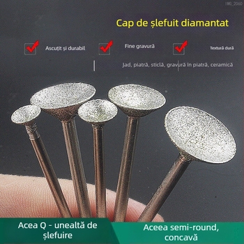 Cap de șlefuit diamant cu canelură concavă pentru polizor electric; unealtă de polisare bile de jad