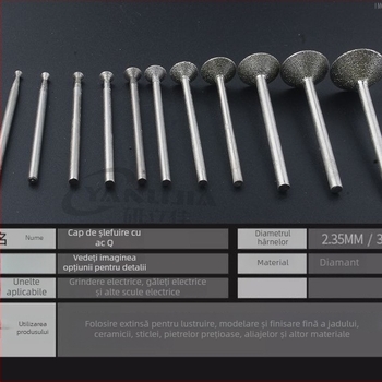 Cap de șlefuit diamant cu canelură concavă pentru polizor electric; unealtă de polisare bile de jad
