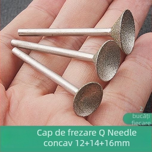 Cap de șlefuit diamant cu canelură concavă pentru polizor electric; unealtă de polisare bile de jad