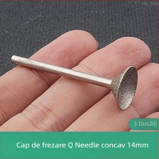 Cap de șlefuit diamant cu canelură concavă pentru polizor electric; unealtă de polisare bile de jad
