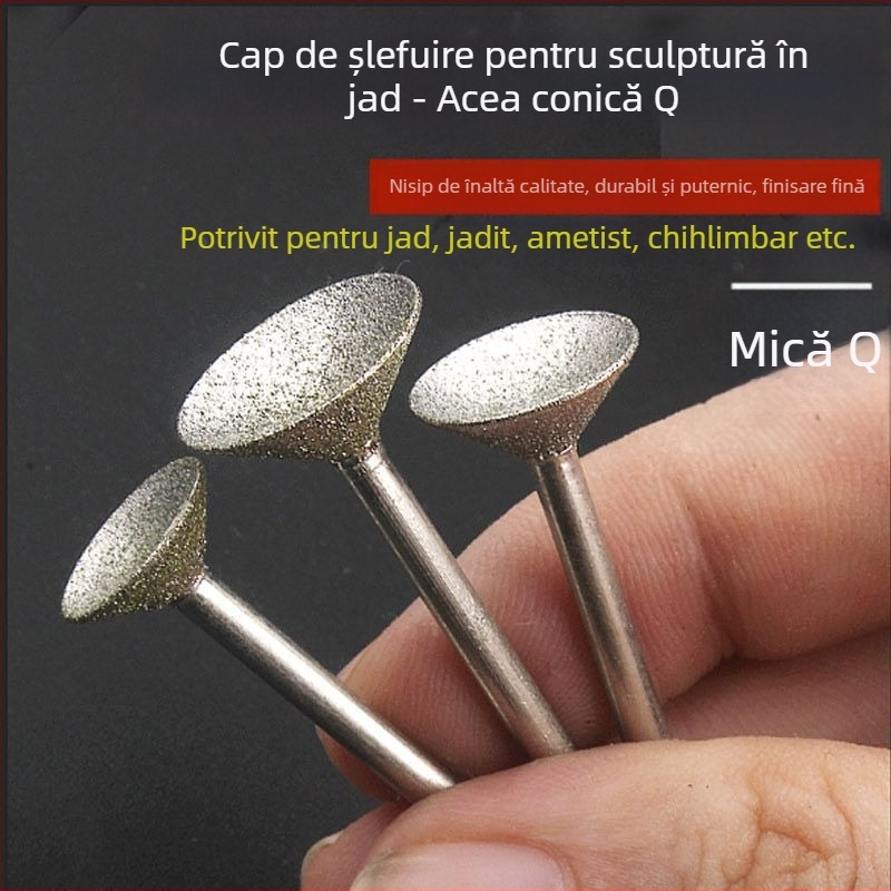 Cap de șlefuit diamant cu canelură concavă pentru polizor electric; unealtă de polisare bile de jad