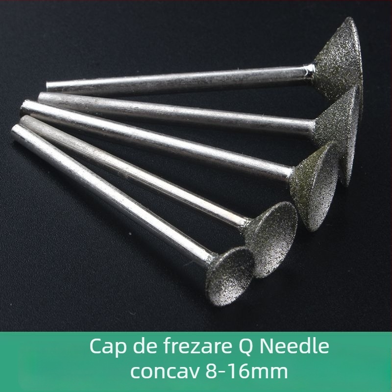 Cap de șlefuit diamant cu canelură concavă pentru polizor electric; unealtă de polisare bile de jad