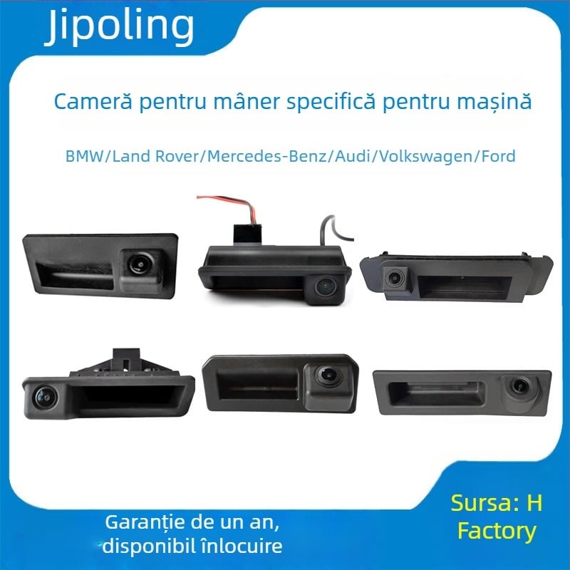 Cameră de recul pentru mânerul ușii mașinii, 12V, unghi reglabil 170°, rezoluție 720x576, semnal AV, imagine în oglindă