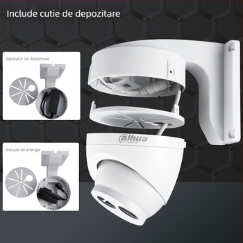 Suport interior pentru cameră cu dom, cu cutie de cabluri încorporată, din plastic