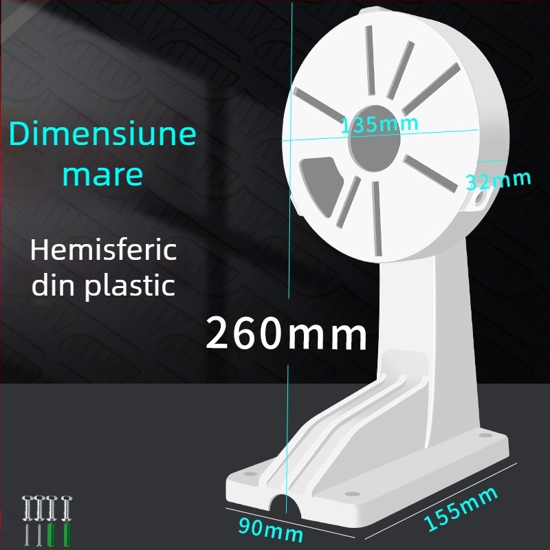 Suport interior pentru cameră cu dom, cu cutie de cabluri încorporată, din plastic
