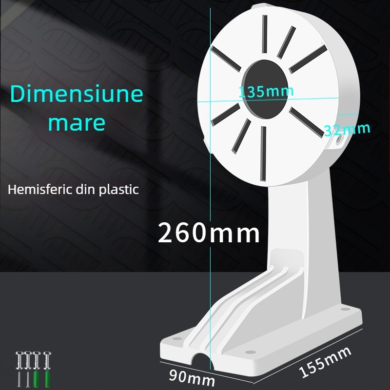 Suport interior pentru cameră cu dom, cu cutie de cabluri încorporată, din plastic