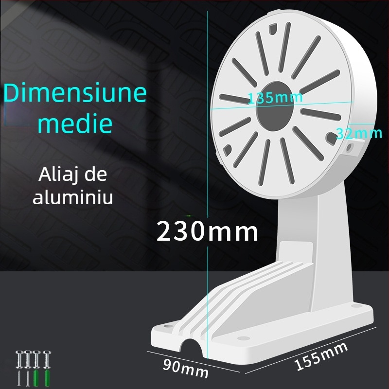 Suport interior pentru cameră cu dom, cu cutie de cabluri încorporată, din plastic