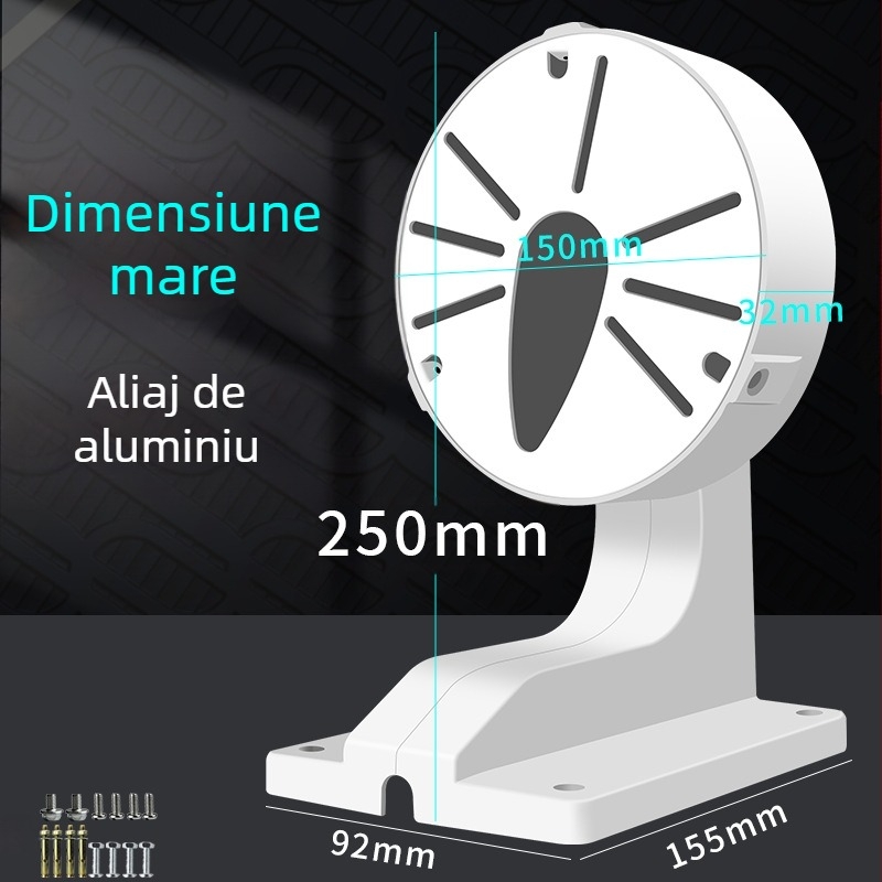 Suport interior pentru cameră cu dom, cu cutie de cabluri încorporată, din plastic