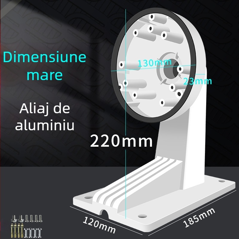 Suport interior pentru cameră cu dom, cu cutie de cabluri încorporată, din plastic