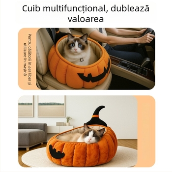 Cuib pentru animale de companie pisici si caini – cald, stil patru anotimpuri, pernă groasă (Material: Textil; Categorie: Cuib pentru animale de companie; Destinat: Pisici; Brand: New Pet)