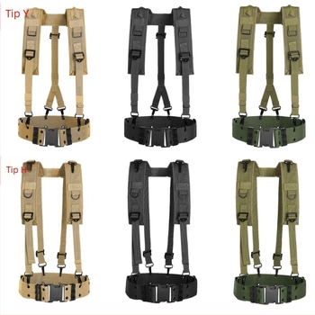 Sling tactic în formă de Y pentru exterior – curea din nylon, cataramă din plastic, închidere cu cataramă, lățime peste 4 cm, tricotat manual