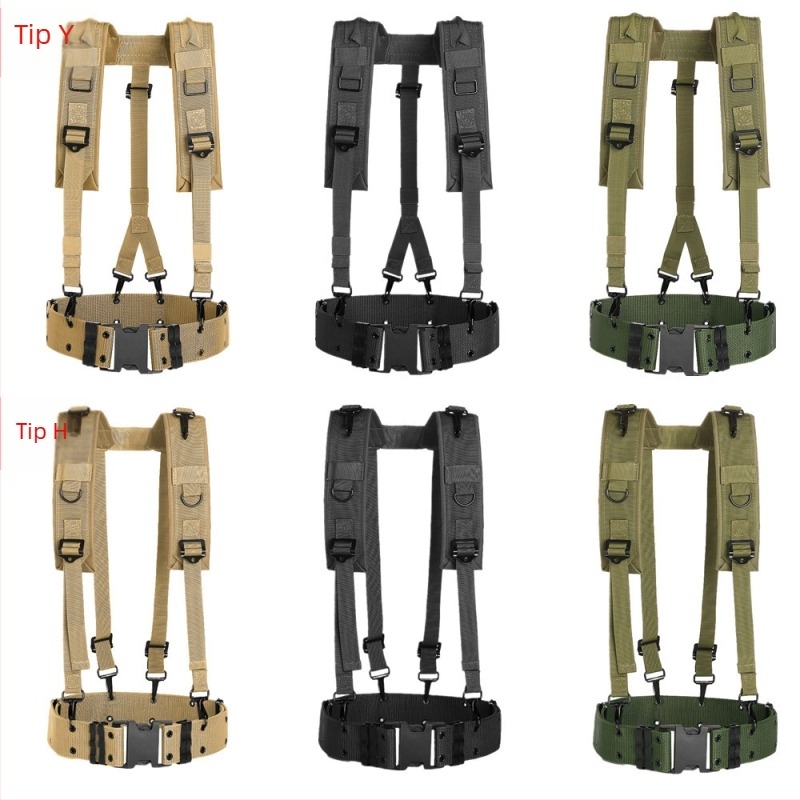 Sling tactic în formă de Y pentru exterior – curea din nylon, cataramă din plastic, închidere cu cataramă, lățime peste 4 cm, tricotat manual