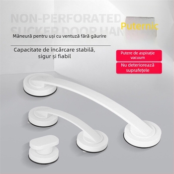 Mâner pentru ușă de sticlă cu ventuză, fără găuri, model 020, plastic, stil modern minimalist