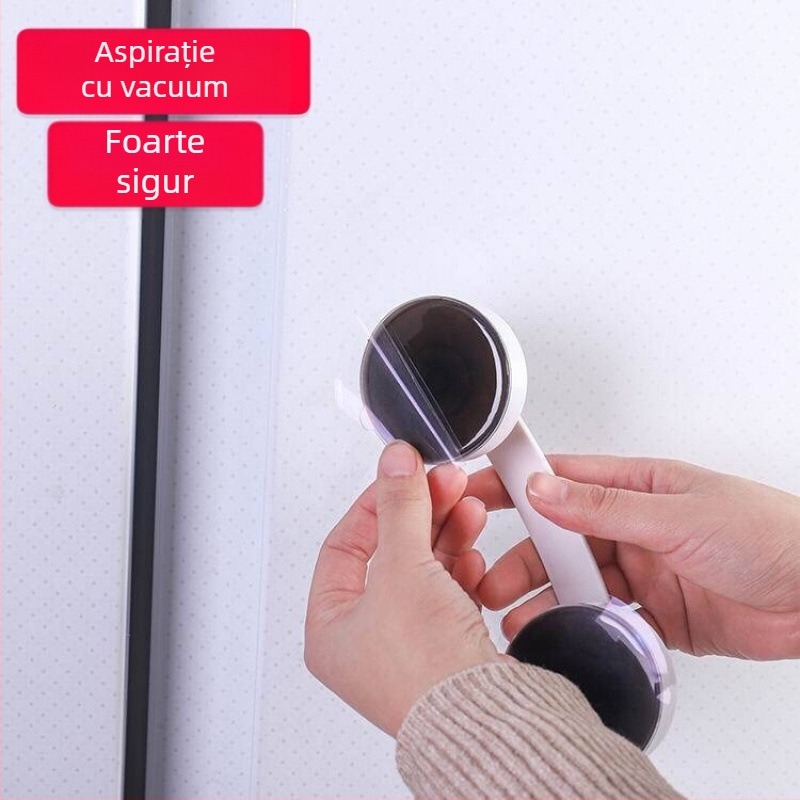 Mâner pentru ușă de sticlă cu ventuză, fără găuri, model 020, plastic, stil modern minimalist