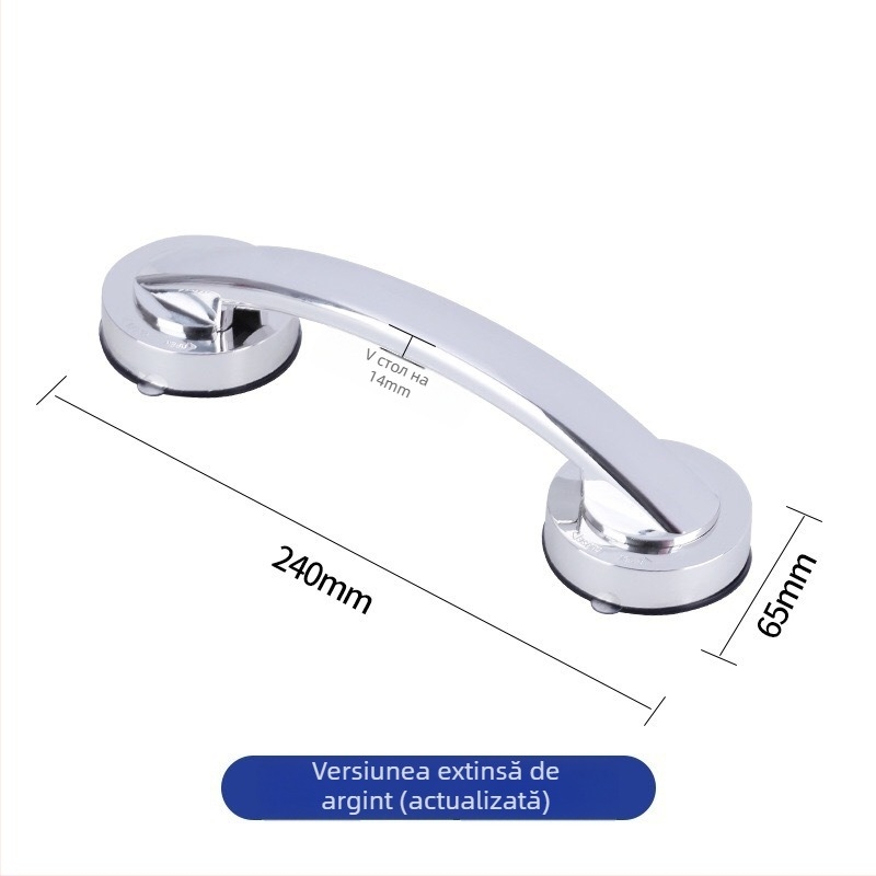 Mâner pentru ușă de sticlă cu ventuză, fără găuri, model 020, plastic, stil modern minimalist