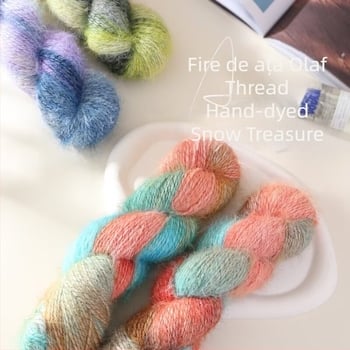 Fire de lână de lux — vopsit manual, Hank fir Jet-spun pentru tricotat