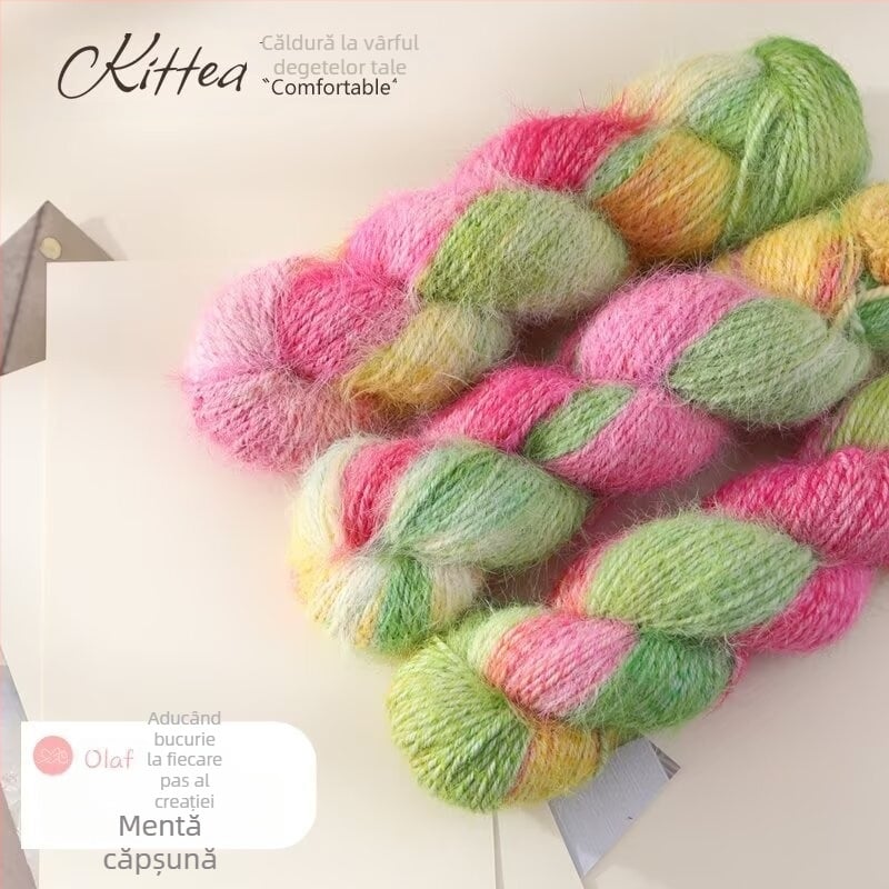 Fire de lână de lux — vopsit manual, Hank fir Jet-spun pentru tricotat