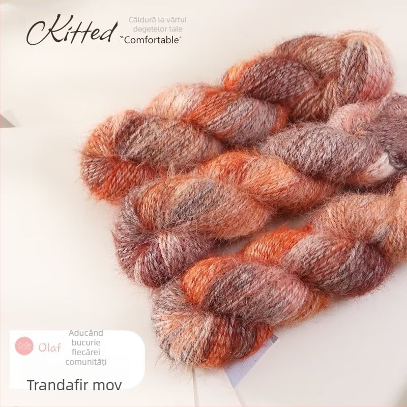 Fire de lână de lux — vopsit manual, Hank fir Jet-spun pentru tricotat