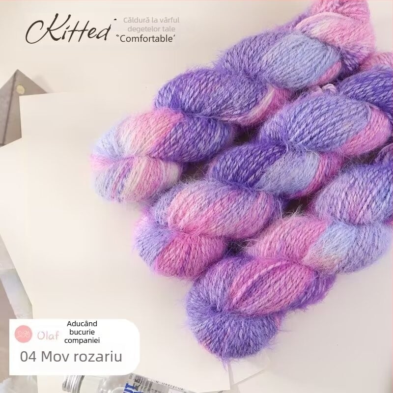 Fire de lână de lux — vopsit manual, Hank fir Jet-spun pentru tricotat