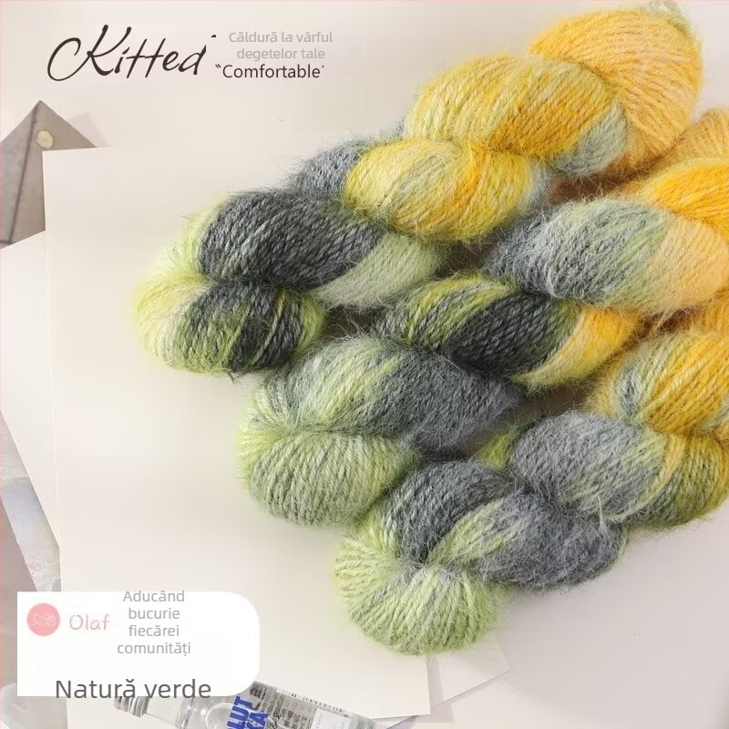 Fire de lână de lux — vopsit manual, Hank fir Jet-spun pentru tricotat