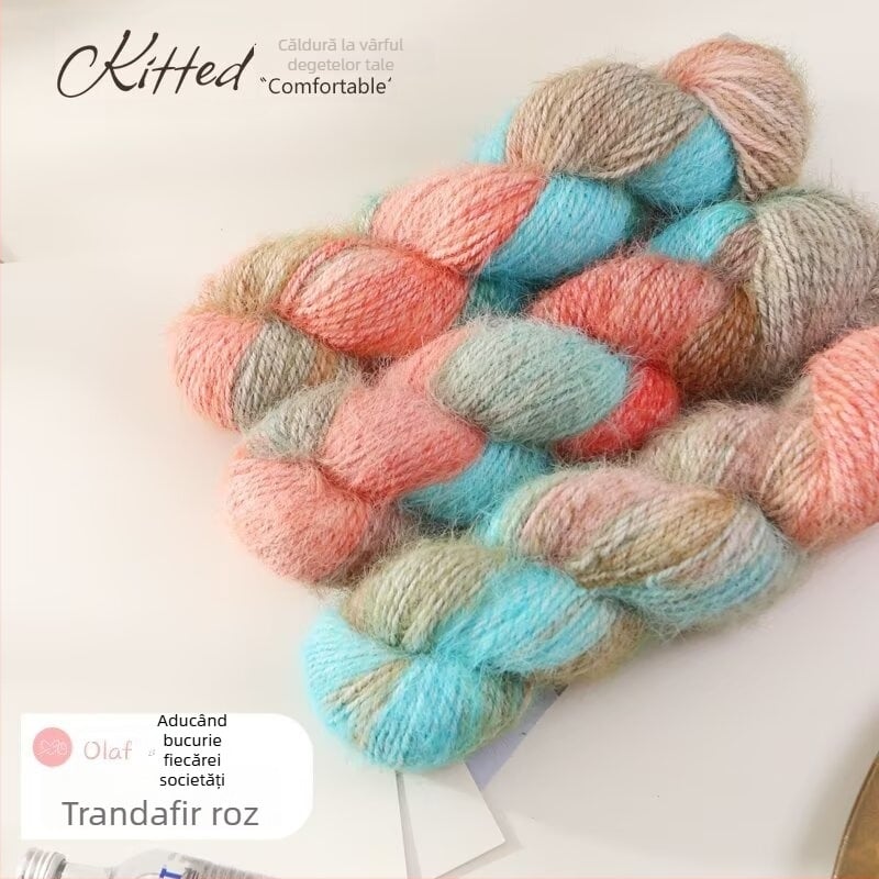 Fire de lână de lux — vopsit manual, Hank fir Jet-spun pentru tricotat