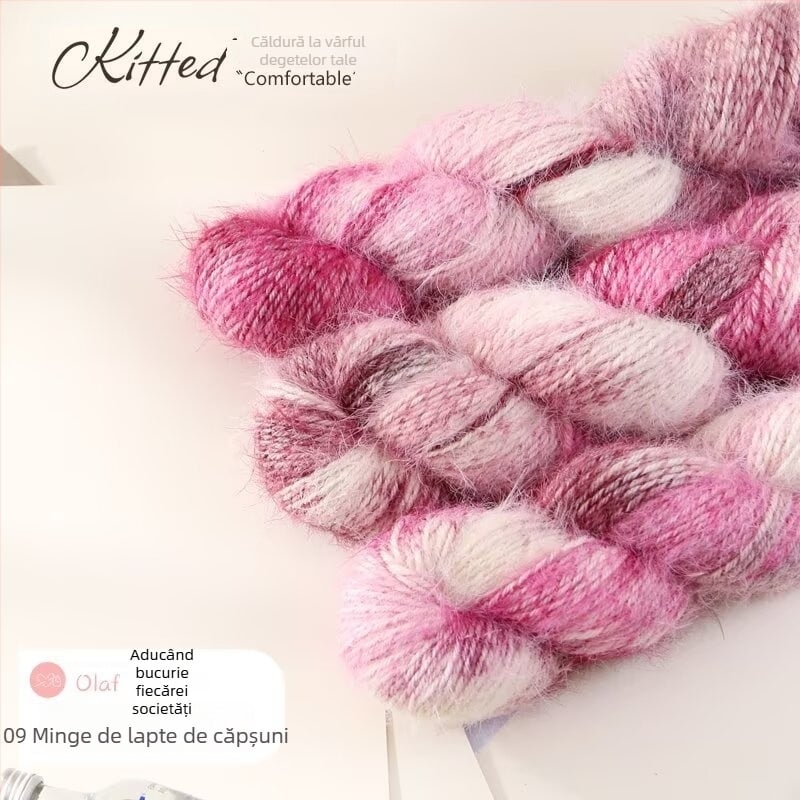 Fire de lână de lux — vopsit manual, Hank fir Jet-spun pentru tricotat