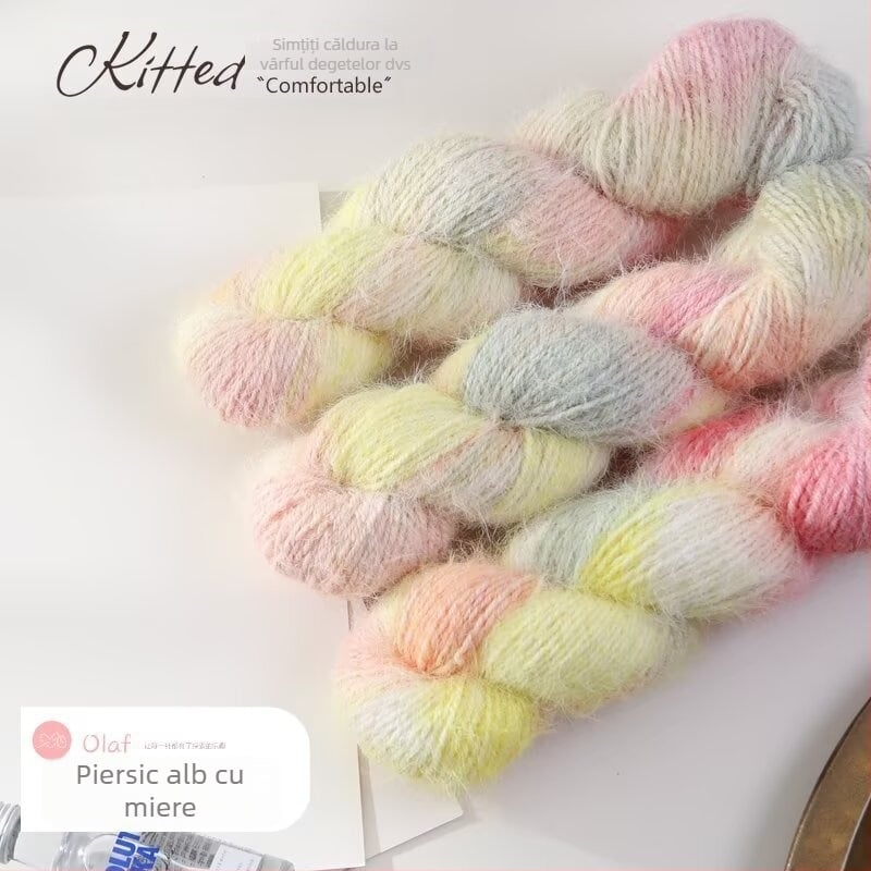 Fire de lână de lux — vopsit manual, Hank fir Jet-spun pentru tricotat