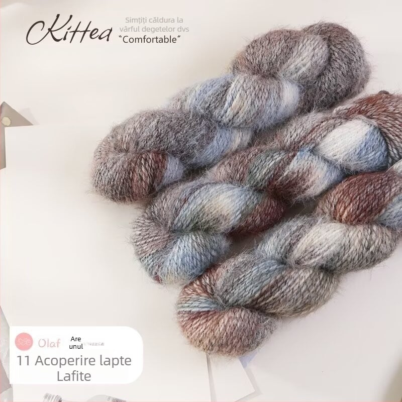 Fire de lână de lux — vopsit manual, Hank fir Jet-spun pentru tricotat