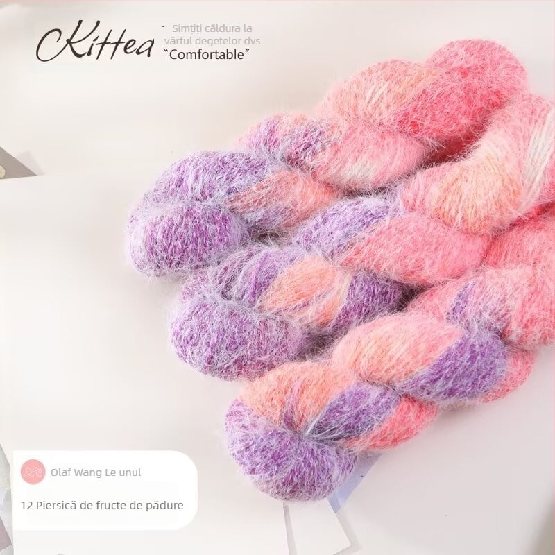 Fire de lână de lux — vopsit manual, Hank fir Jet-spun pentru tricotat