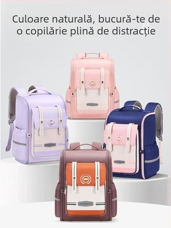 Rucsac unisex pentru clasele 1–6, respirabil, ultraușor, extensibil, reduce încărcătura, cu elemente reflectorizante pentru siguranță nocturnă; Material: țesătură Oxford; căptușeală: poliester; panou ergonomic pe spate