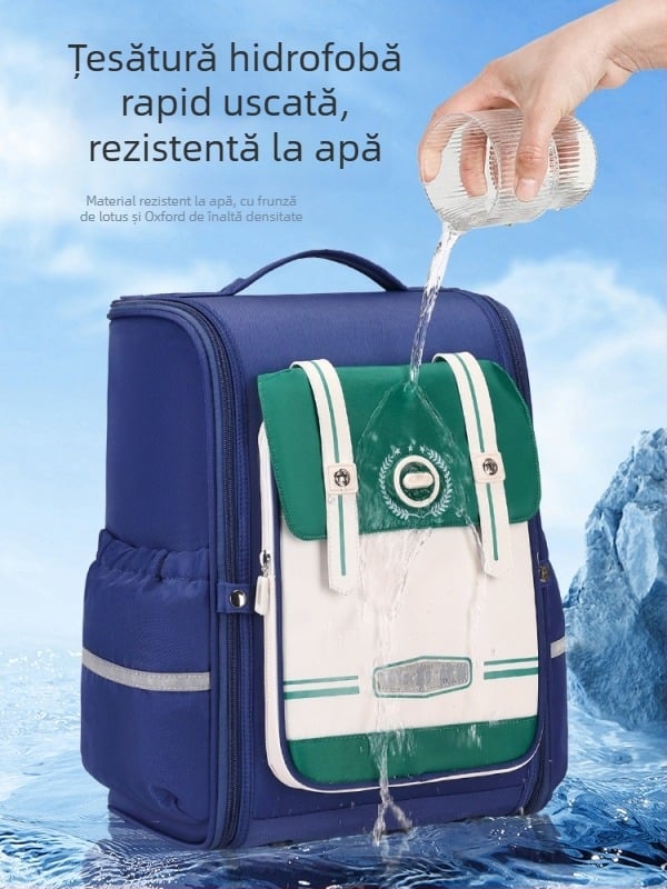 Rucsac unisex pentru clasele 1–6, respirabil, ultraușor, extensibil, reduce încărcătura, cu elemente reflectorizante pentru siguranță nocturnă; Material: țesătură Oxford; căptușeală: poliester; panou ergonomic pe spate
